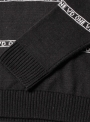 Jumper men's knitted black with a logo
