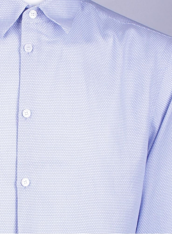 Рубашка мужская повседневная голубая однотонная