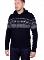 Hoody men's knitted black with a hood