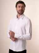 Чоловіча біла сорочка з довгим рукавом