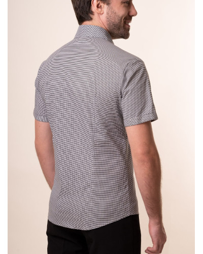 Men's black & white check shirt