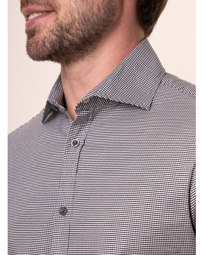 Men's black & white check shirt