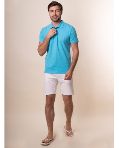 Men's light blue polo