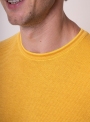 Мужская жёлтая вязаная хлопковая футболка