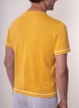 Мужская жёлтая вязаная хлопковая футболка