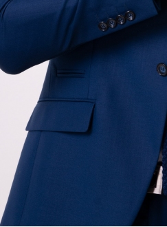 Чоловічий синій костюм з двома шліцами