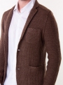 Пиджак трикотажный коричневый
