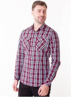 Casual Blue and White Cotton Checked Shirt