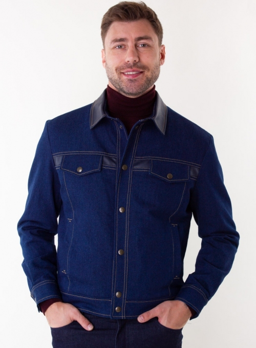Denim jacket for men with inserts