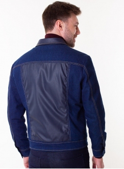 en&#039;s denim jacket with inserts