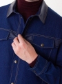 en's denim jacket with inserts