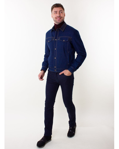 en's denim jacket with inserts
