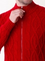 Cardigan male knitted red on lightning