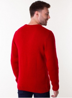 Knitted red sweater for men