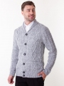 Men's knitted gray cardigan with buttons