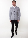 Men's knitted gray cardigan with buttons