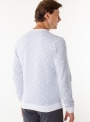 Knitted white sweater for men