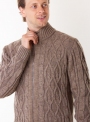 Men's cardigan knitted beige on lightning
