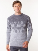 Men's woolen sweater with snowflakes