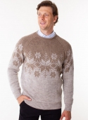 Men's sweater gray-brown with snowflakes