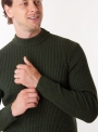 Men's green sweater in rib knit