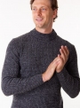 Чоловічий сіро-чорний светр у резинку