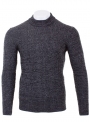 Men's charcoal sweater in rib knit.