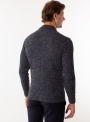 Men's charcoal sweater in rib knit.