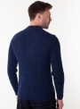 Мужской темно-синий свитер в резинку