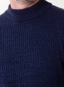 Men's navy sweater in rib knit.