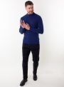 Чоловічий синьо-чорний светр у резинку