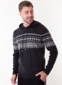 Чоловічий графітовий светр худі з орнаментом