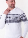 Мужской белый свитер худи с орнаментом
