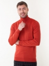 Men's brick rollneck in a fine knit