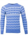 Men's sky-blue sweater in volumous knit