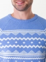 Чоловічий блакитний светр крупної в'язки