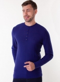 Men's blue jumper in a fine knit