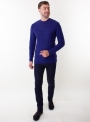 Men's blue jumper in a fine knit