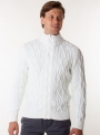 Men's white cardigan in volumous knit