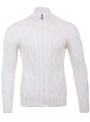 Men's white cardigan in volumous knit