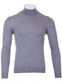 Men's grey cashmere rollneck in a fine knit
