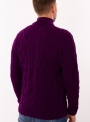 Men's violet cardigan in volumous knit
