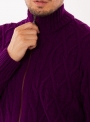 Мужской фиолетовый кардиган крупной вязки