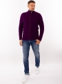 Men's violet cardigan in volumous knit