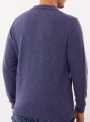 Men's cashmere polo in a fine knit in jeans color