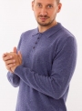 Men's cashmere polo in a fine knit in jeans color