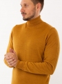Men's mustard rollneck in a fine knit