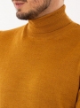Men's mustard rollneck in a fine knit
