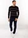 Jumper men's knitted black with a logo