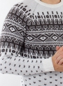 Мужской белый свитер крупной вязки